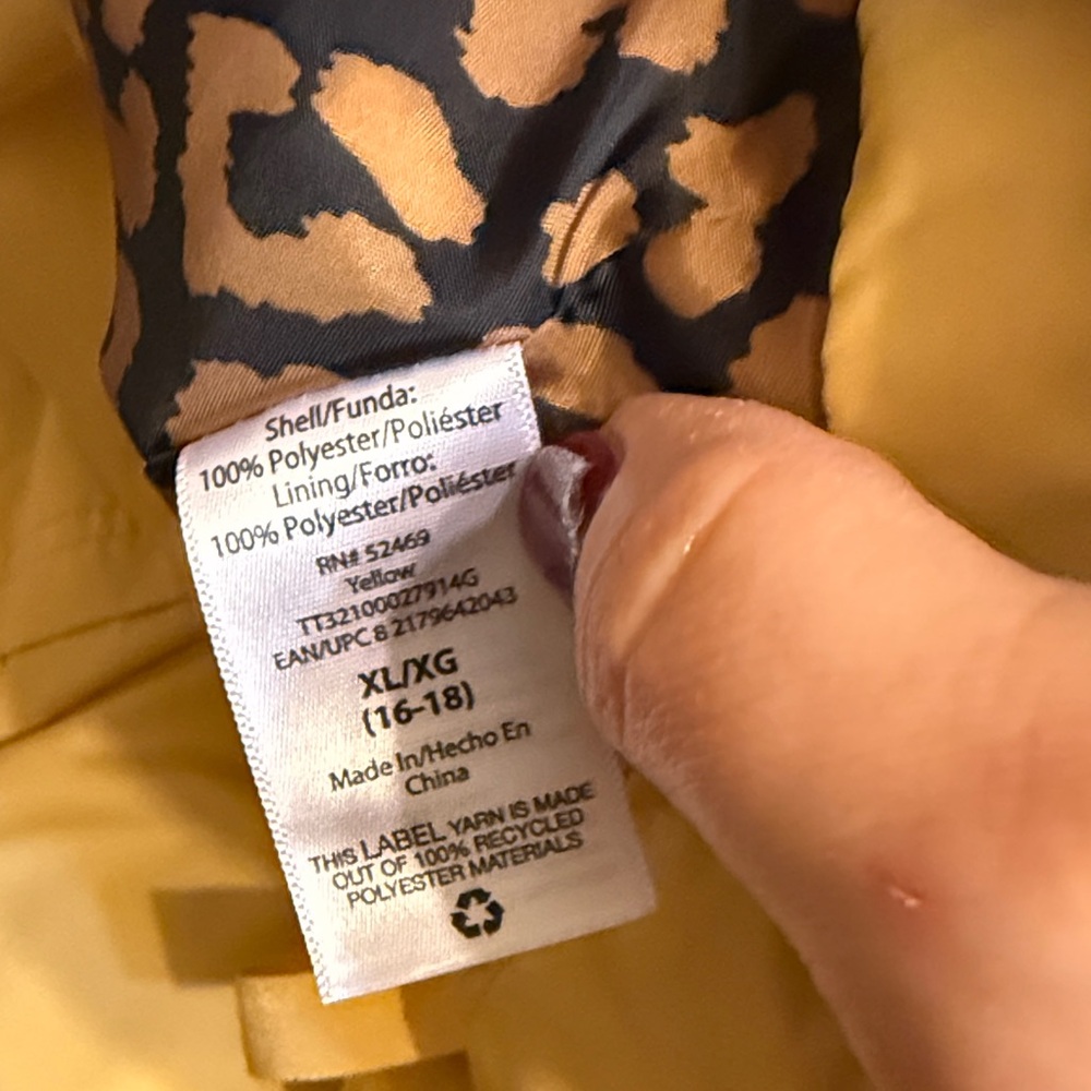 Yellow Women's Jacket with Leopard Lining size XL - Picture 6 of 6
